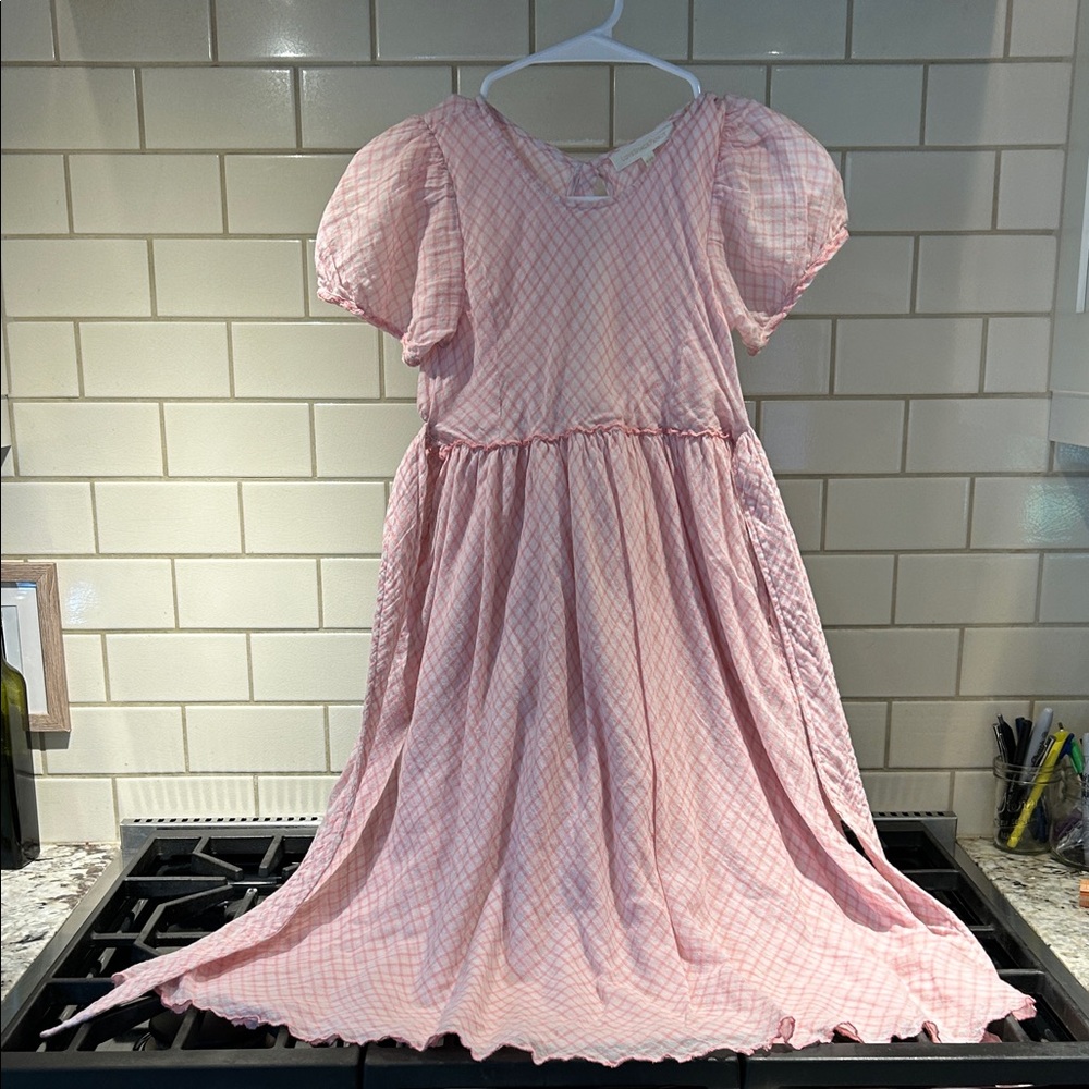 LoveShackFancy Pink Checkered Dress